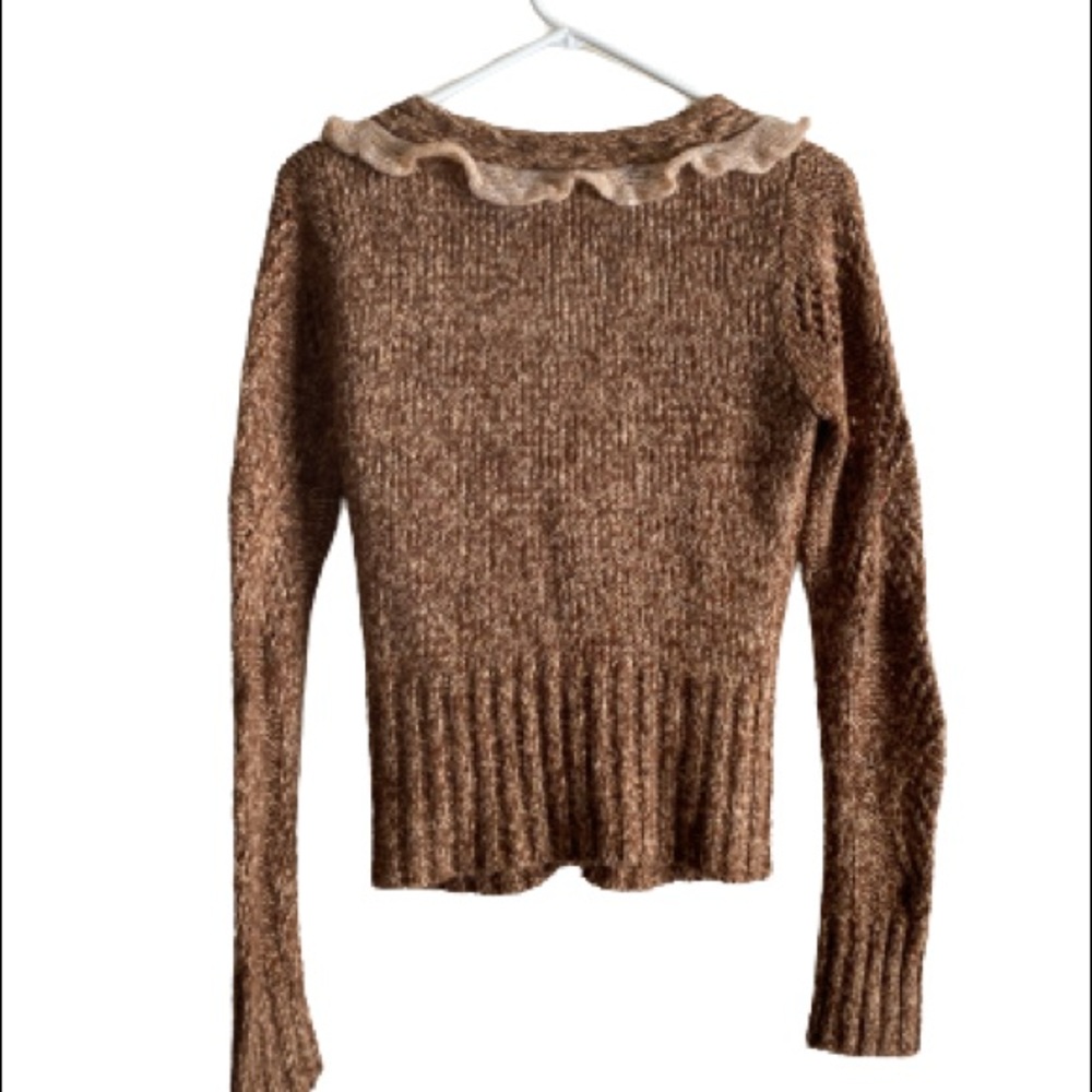 BKE Ruffled Knit Cardigan Size Medium - Picture 5 of 5